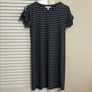 LC Lauren Conrad Navy and White Striped dress
